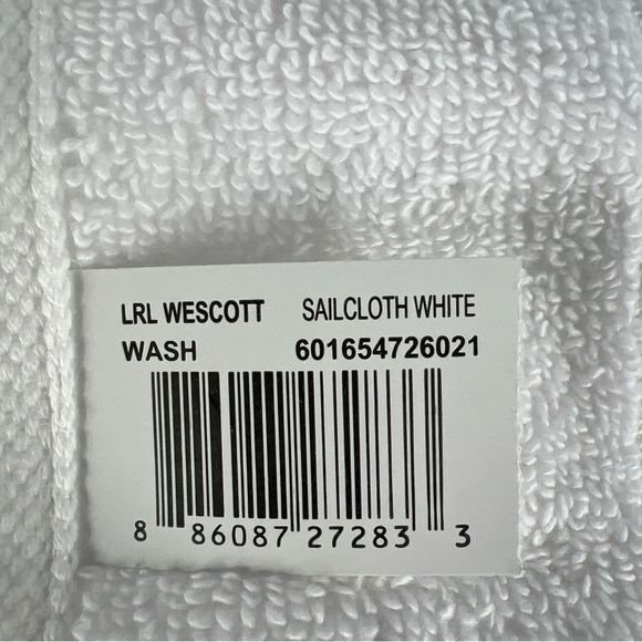 4 Ralph Lauren Washcloths Wescott Sailcloth Pure White 4 Pc Set Cotton NEW - Picture 5 of 6
